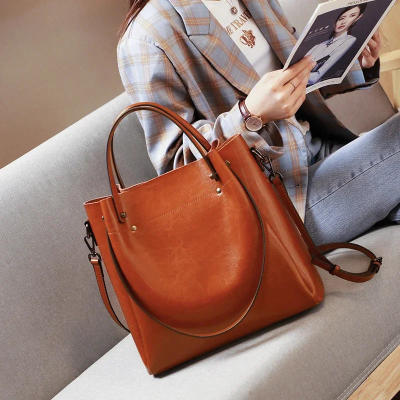 Women's Natural Cow Genuine Leather Handbags