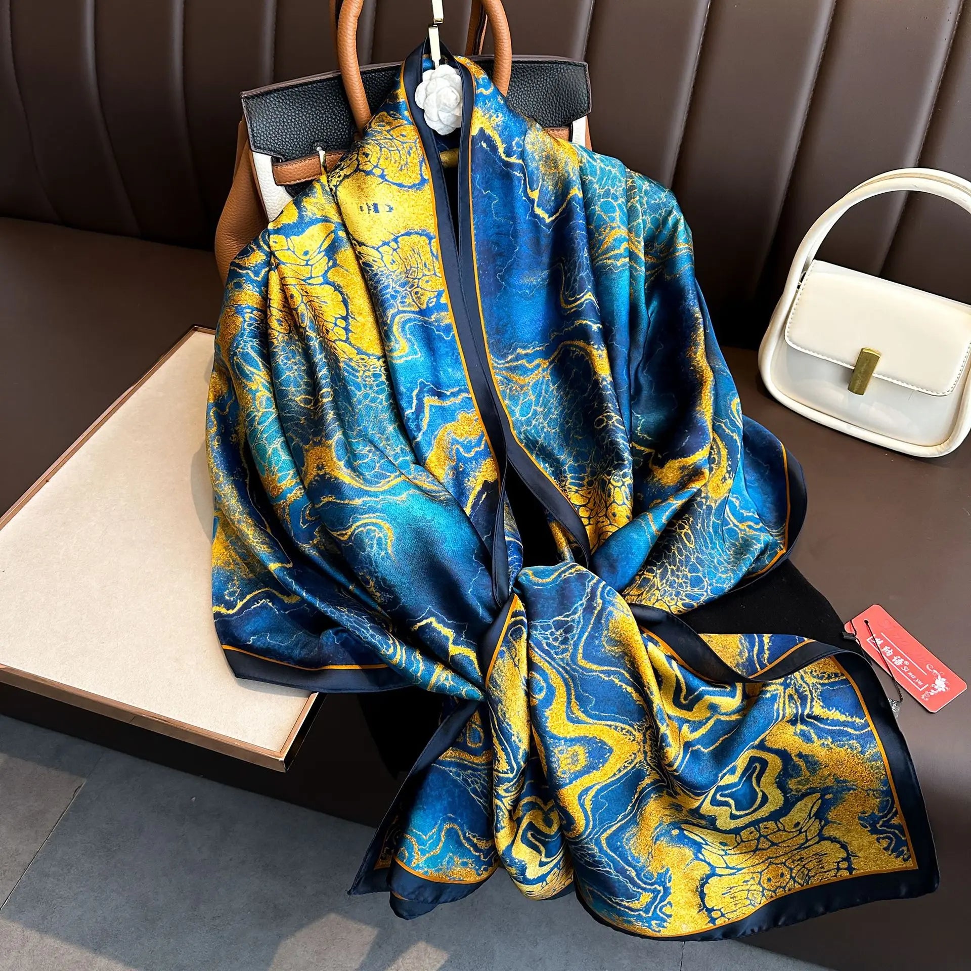 Luxury Brand Silk Scarves Women Fashion Print 180X90CM Long Silk Headscarf