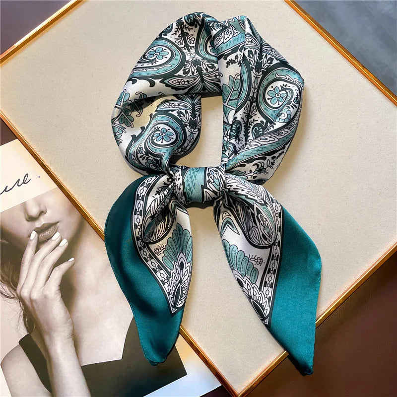 Imitation Silk Printed Square Scarf Fashion Accessories