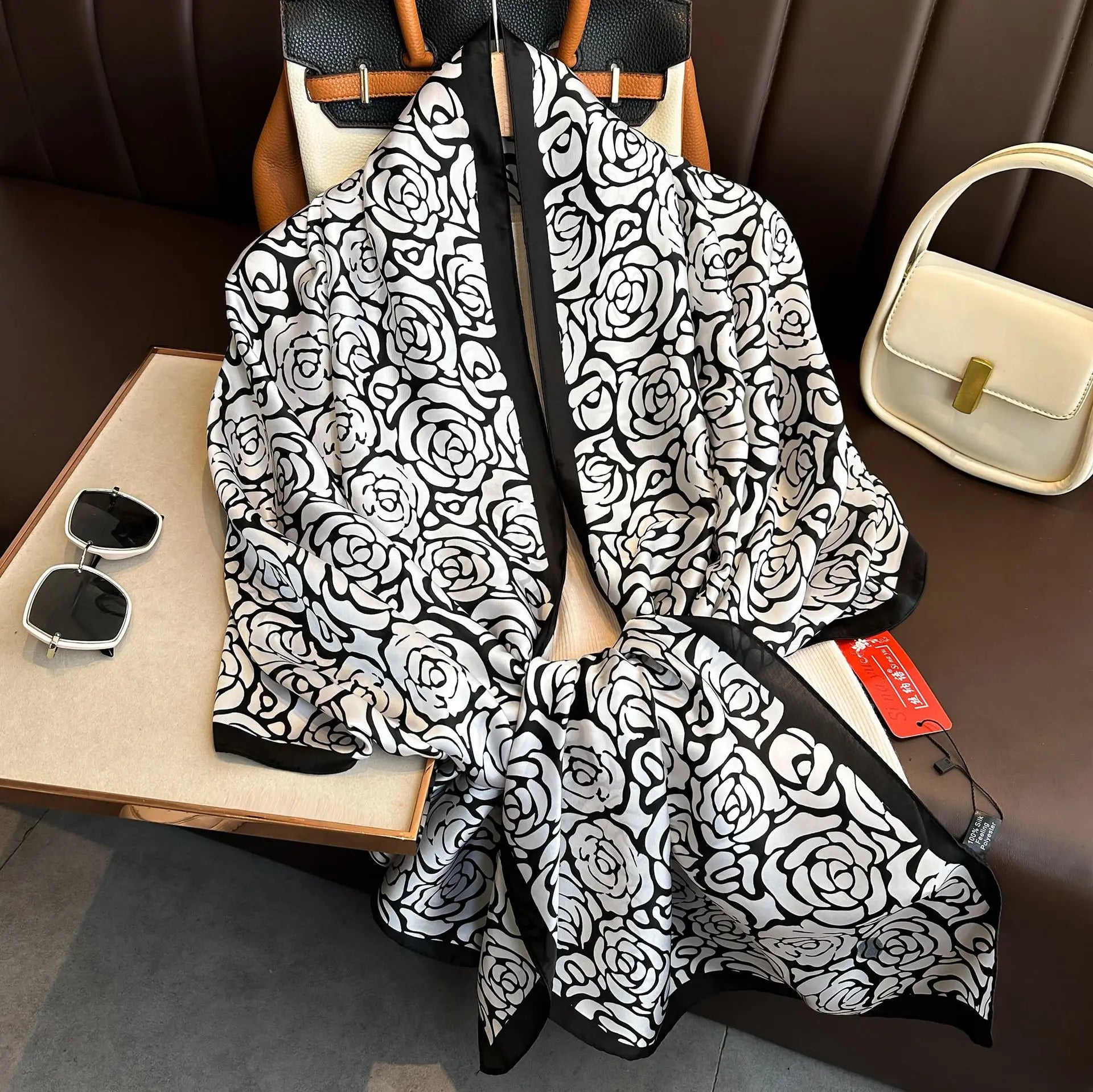 Luxury Brand Silk Scarves Women Fashion Print 180X90CM Long Silk Headscarf