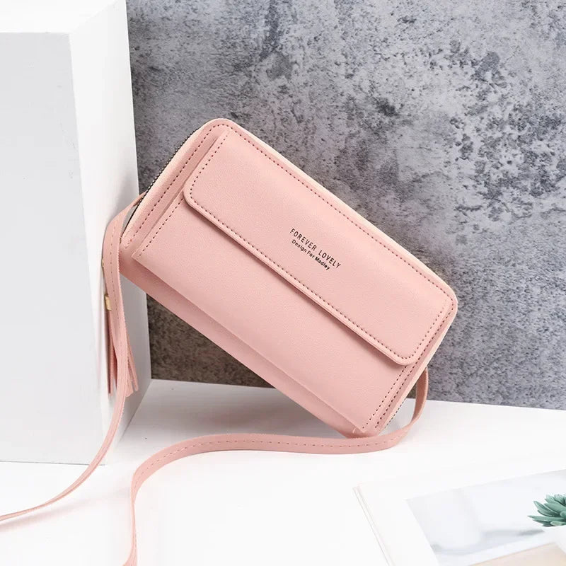 Fashion Phone Pouch Mini Messenger Bag Clutch Wallet Soft Leather Crossbody Bag