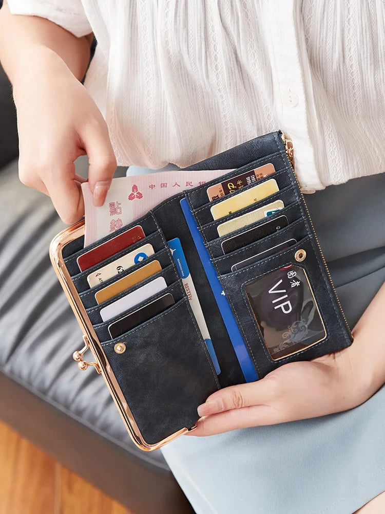 Multi Functional Long Wallet Vintage Clutch Coin Purse Card Holder Zipper Wallet