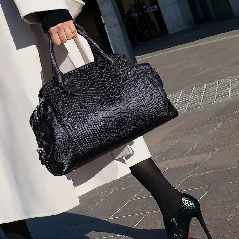 Luxury Fashion Leather Women Bag Crocodile Pattern Handbag