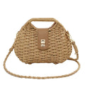 Fashion Wicker Rattan Bag Woven Women Handbags Summer Travel Crossbody Bag