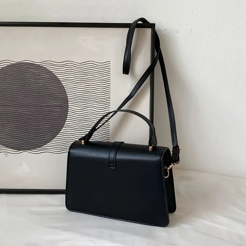 Fashionable Minimalist Crossbody Bag with Top Handle and Flap for Women