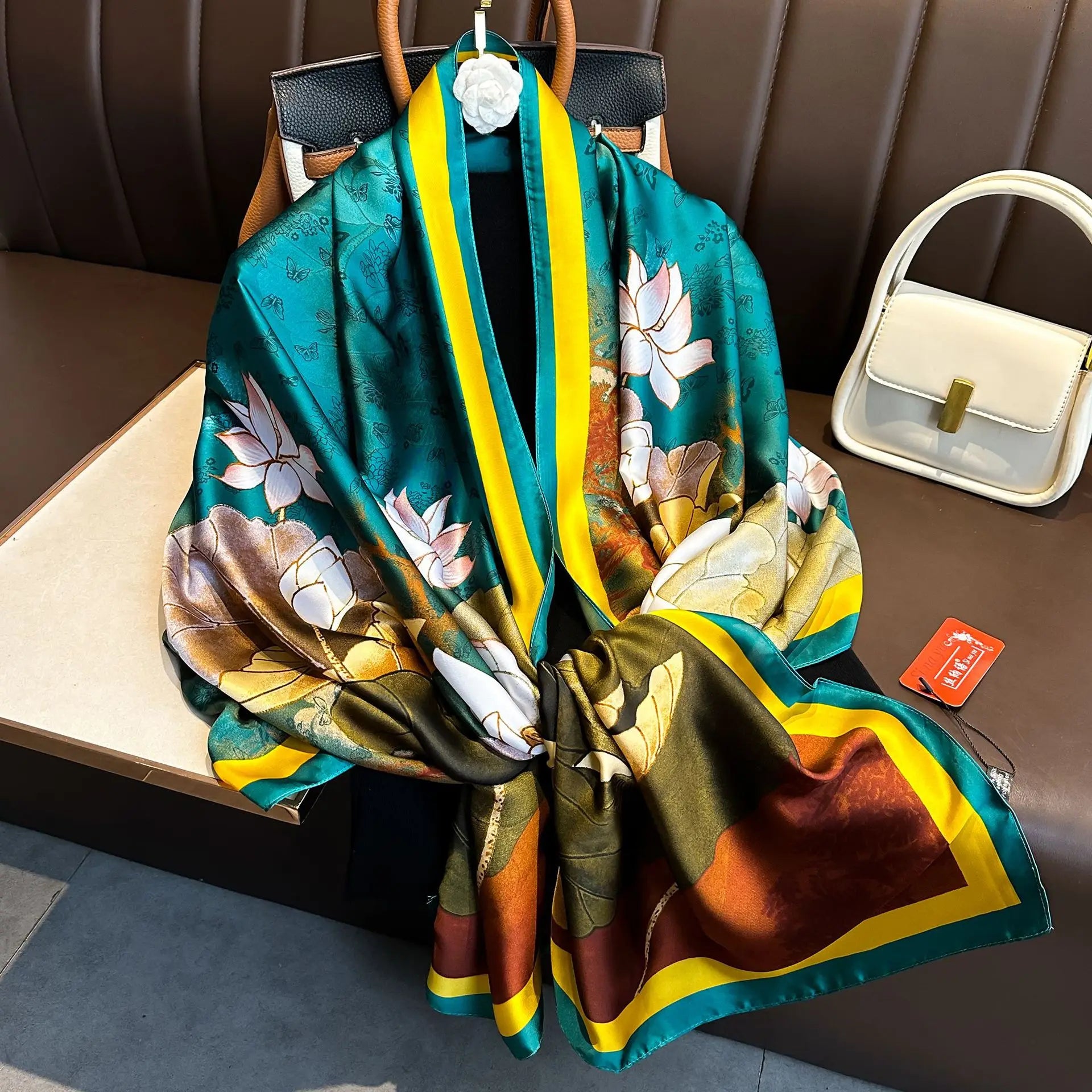 Luxury Brand Silk Scarves Women Fashion Print 180X90CM Long Silk Headscarf