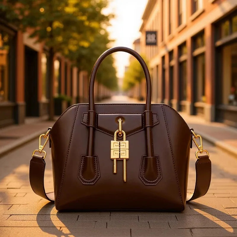 Elegant Solid Color High-End Fashion Luxury Messenger Tote