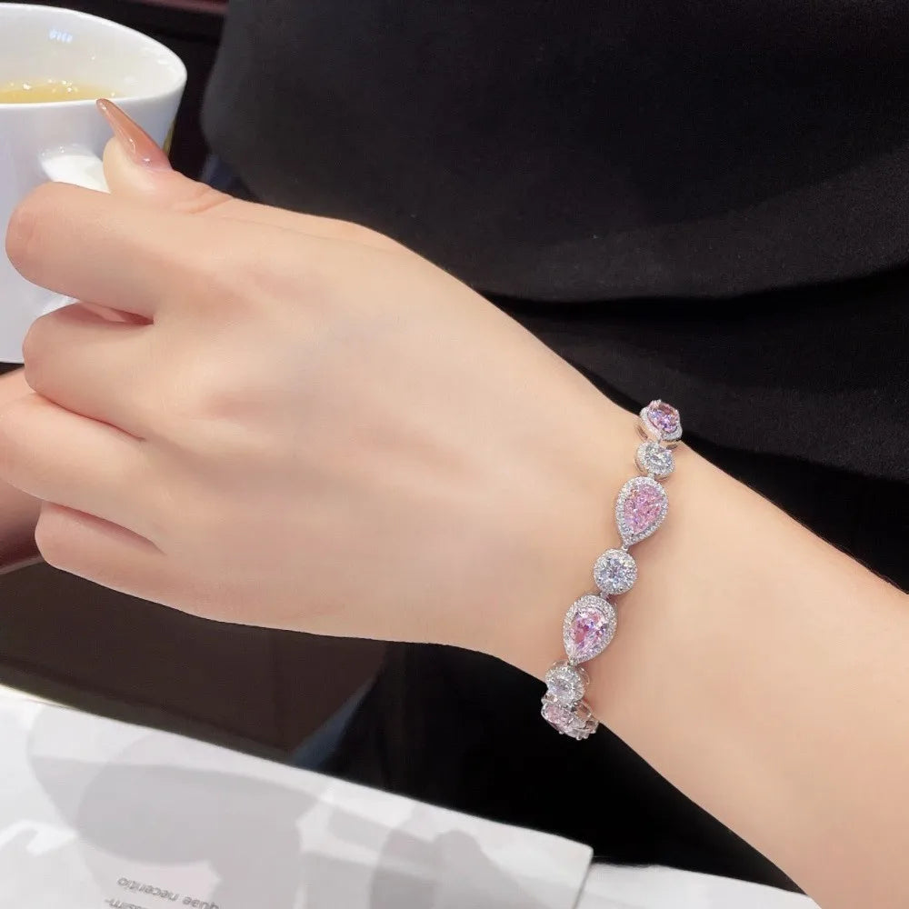 Handmade Lab Topaz Diamond Bracelet Bangle 925 Sterling Silver Bracelet Jewelry