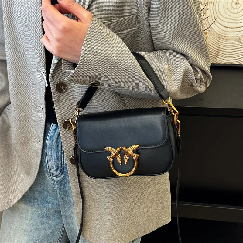 Crossbody Handbag Leather Tote Trendy Design Commuter Bag