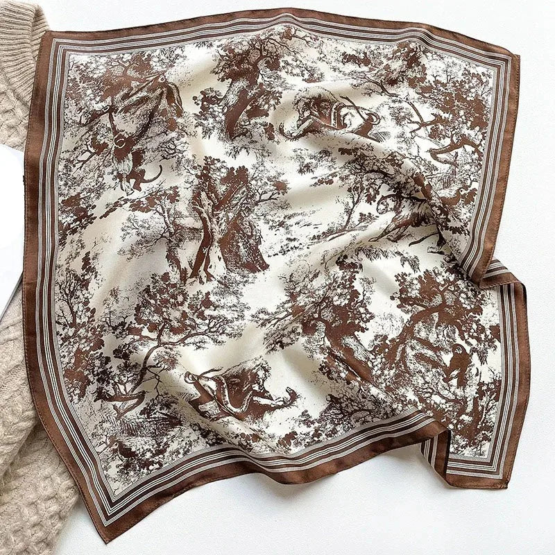 100% Real Silk Scarf Women Square Scarves Bandana