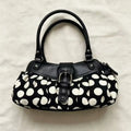 Stylish Pleated Retro Polka Dot Underarm Bag with Buckle Design