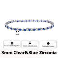 925 Sterling Silver 3mm Multicolor Zirconia Tennis Bracelet