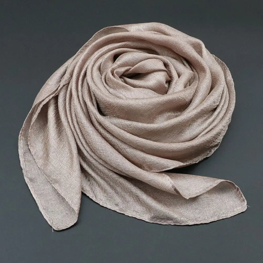Pure Color Plain Scarf 180x85cm Linen Sunscreen Shawl