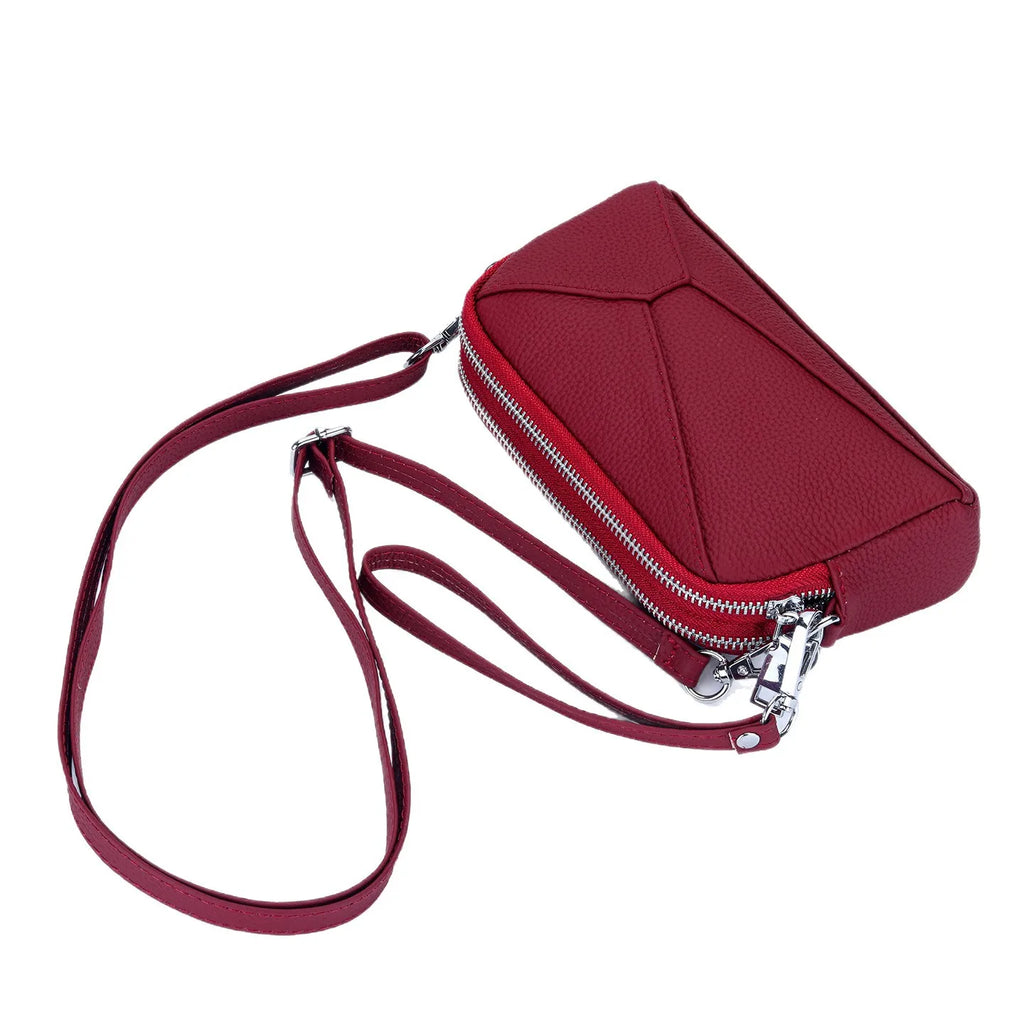 Crossbody Bags Genuine Leather Shoulder Purse Cross Body Bag with Wristlet