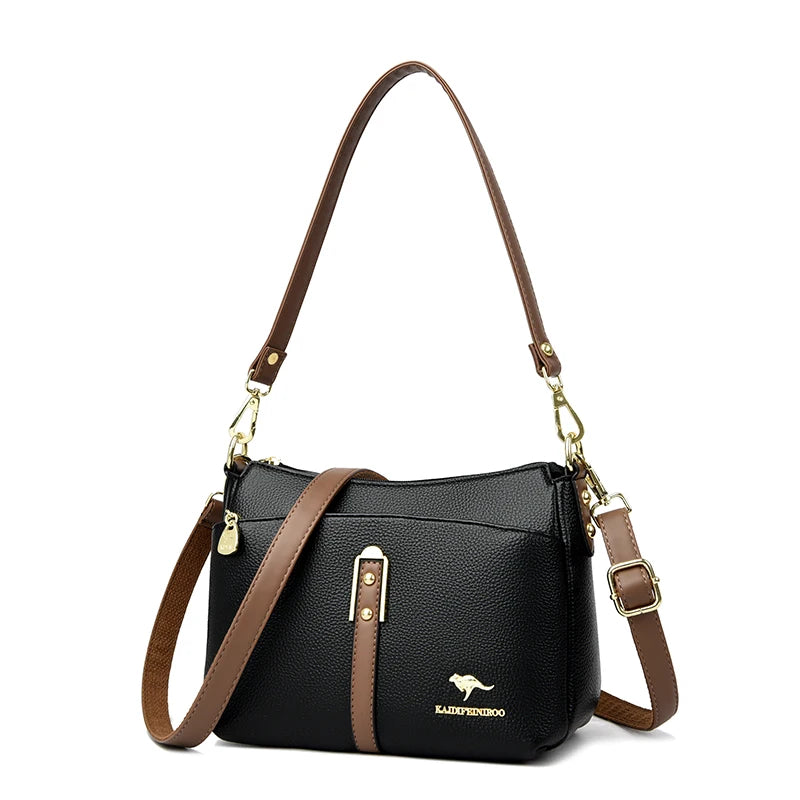 Genuine High Quality Soft Leather Women's Handbag Trendy Design Crossbody Bag