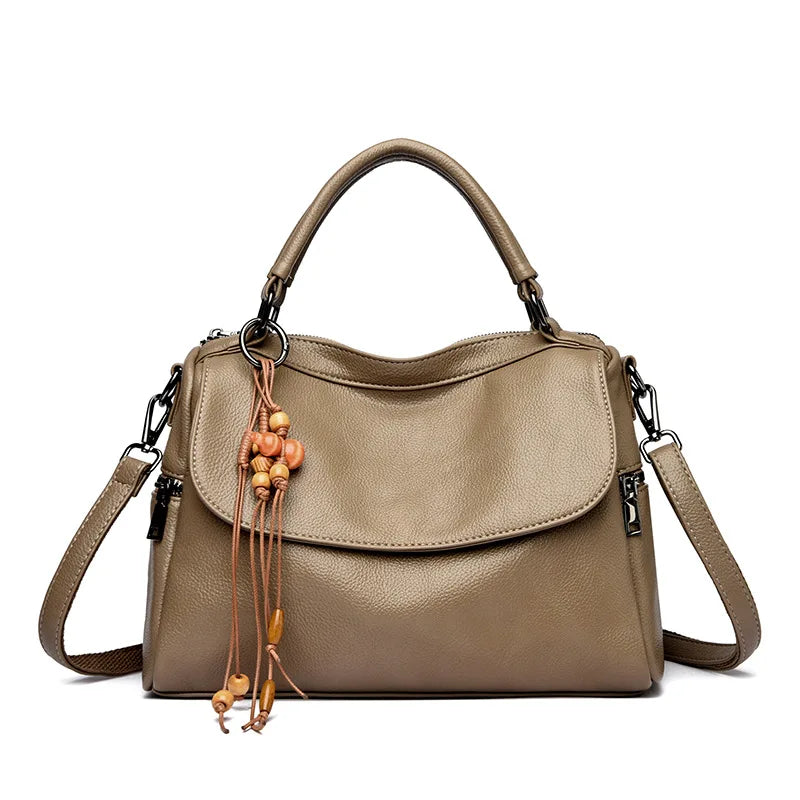 Soft PU leather women's handbag large-capacity shoulder bag