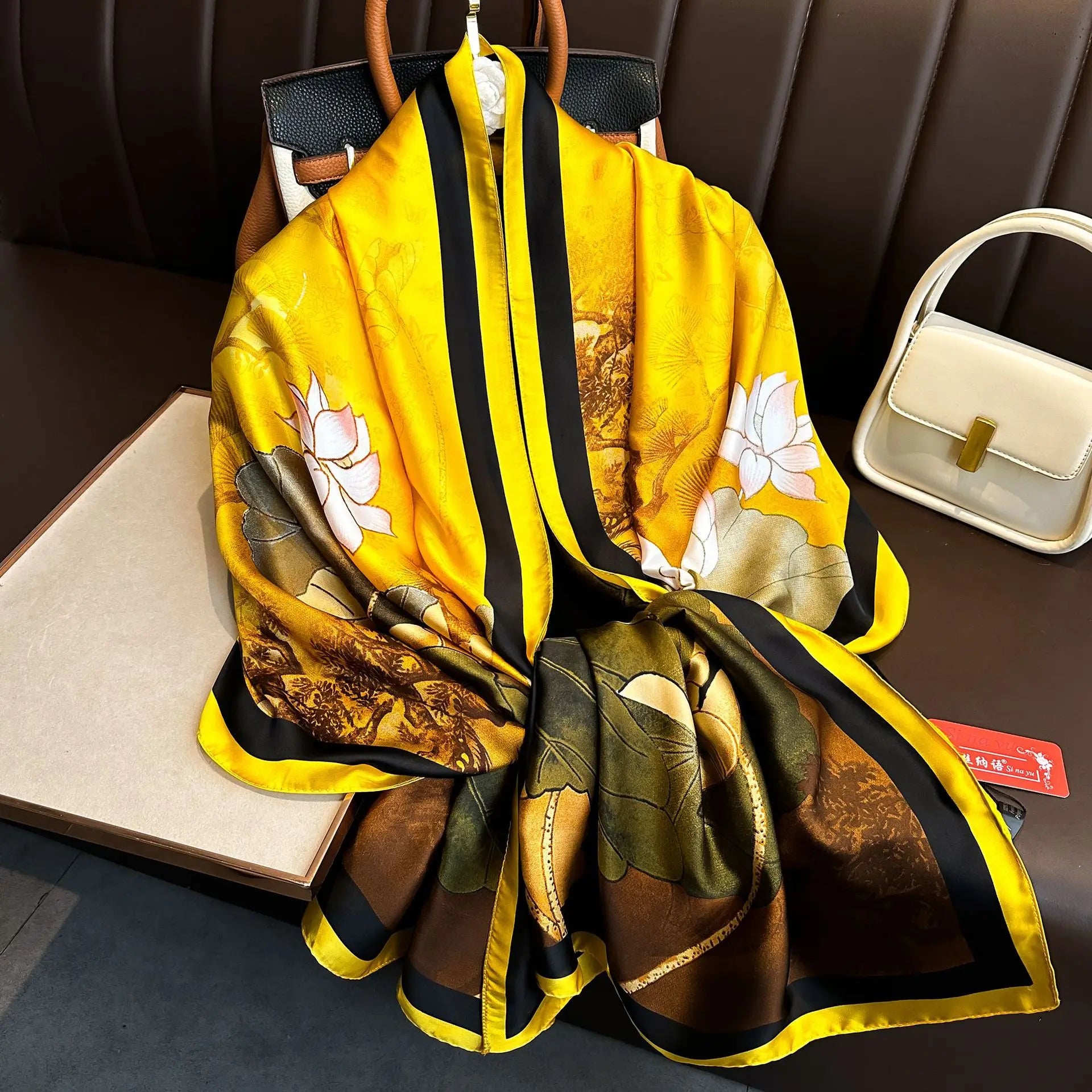Luxury Brand Silk Scarves Women Fashion Print 180X90CM Long Silk Headscarf