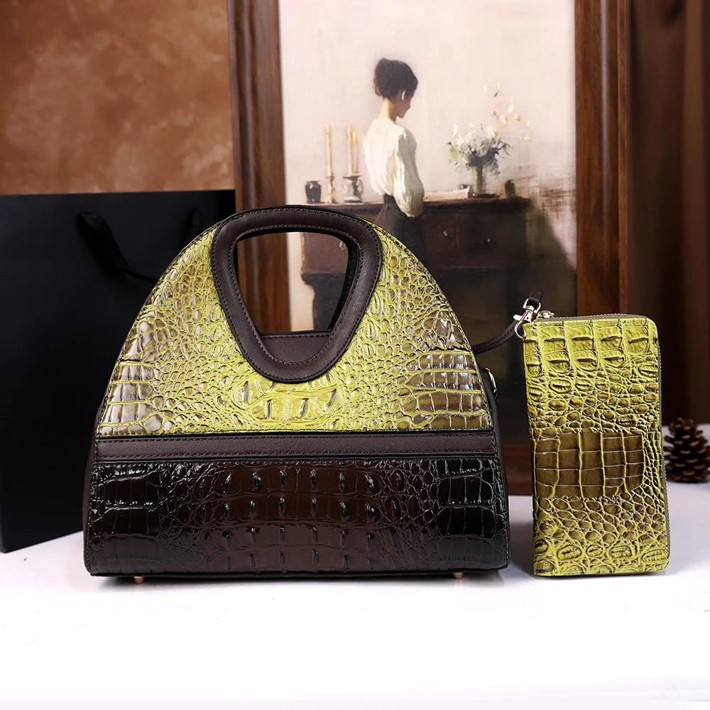Crocodile Pattern Hand-held Versatile Elegant Crossbody Bag