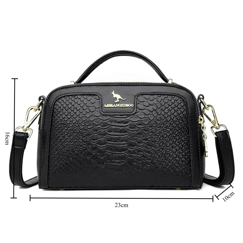 Top Quality Crocodile Pu Leather Crossbody Bags for Women Luxury Design Tote Bag