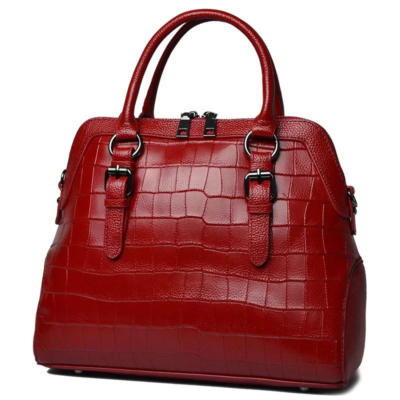 Genuine Leather Handbag Women Messenger Tote Shoulder Bag
