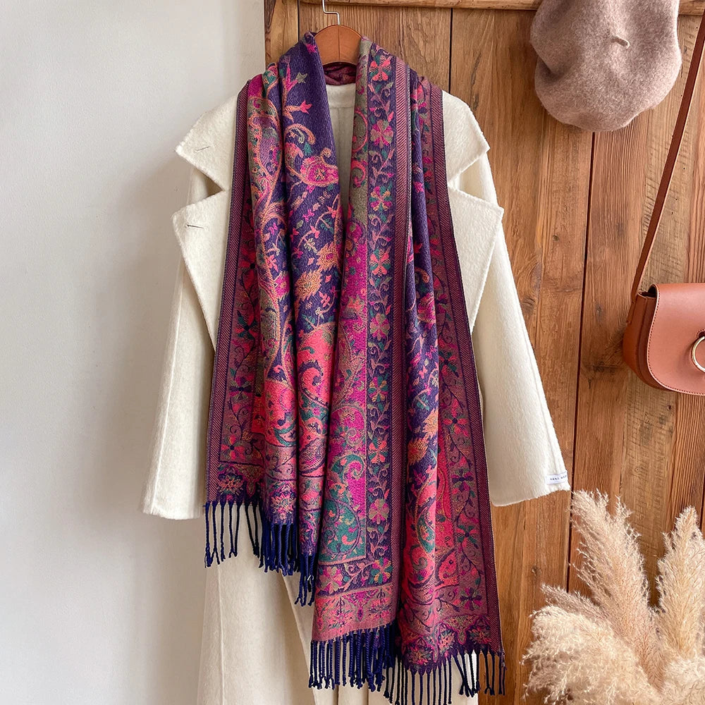 Tassel Blanket Design Thick Warm Shawl Wrap Cashmere Scarf