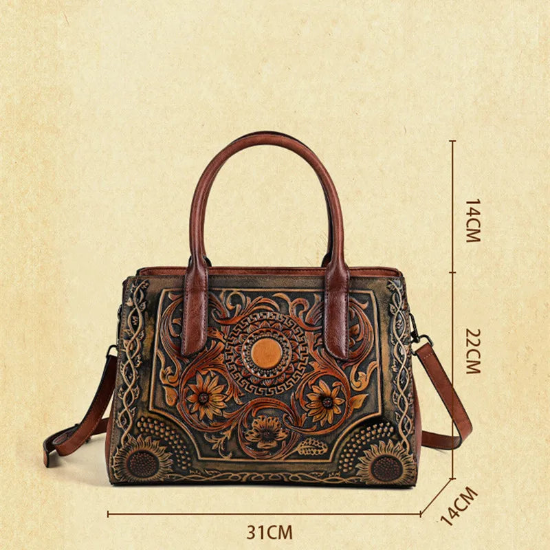 Vintage Embossed Women's Bag Shoulder Crossbody Handbag