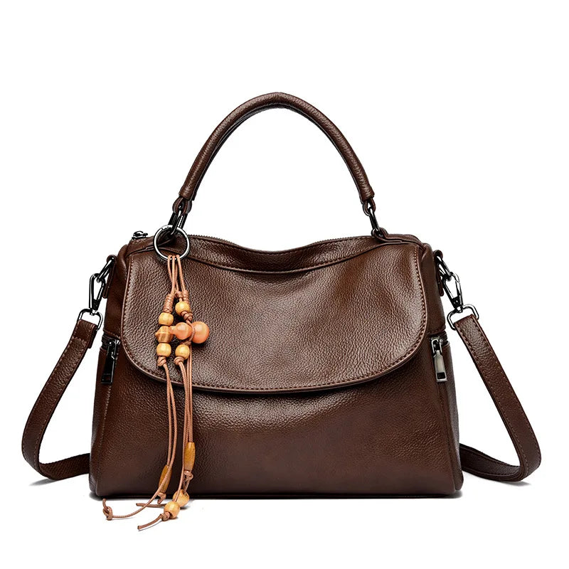 Soft PU leather women's handbag large-capacity shoulder bag