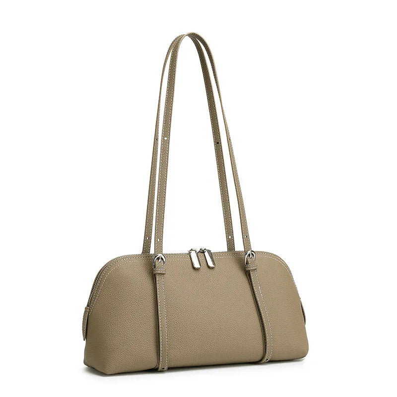 Vintage Genuine Leather Shell Design Handbag Shoulder Bag
