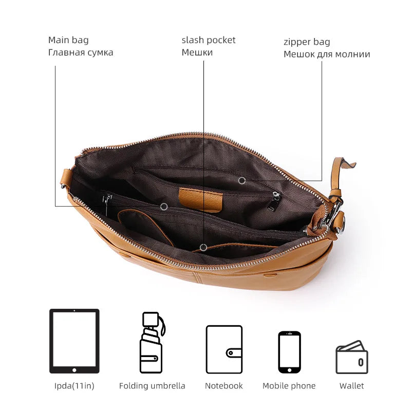 Genuine Leather Shoulder Bag Crossbody Soft Bag