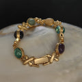 Fashionable Light Luxury Colored Glass Bracelet Retro Jewelry