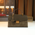 Lychee Pattern Handbag Twist Lock Bag Fashion Messenger Bag