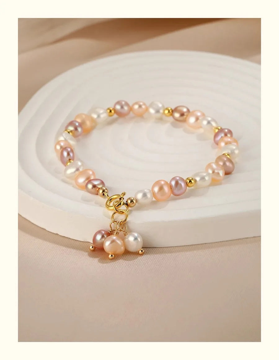 Natural Freshwater Pearl 14K Gold Filled Chain Bracelet