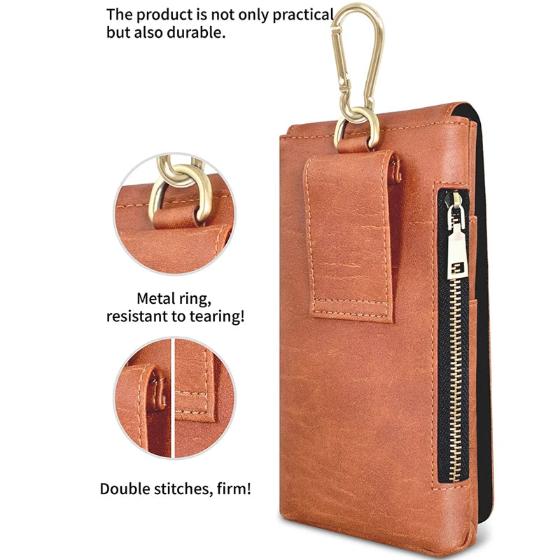Universal Artificial Leather Mobile Phone Belt Bag