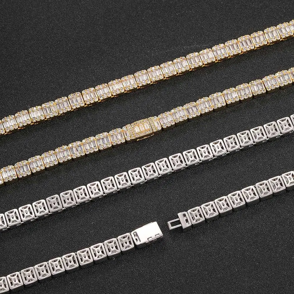 8mm Cluster Tennis Bracelet Mixed Inset Cubic Zirconia
