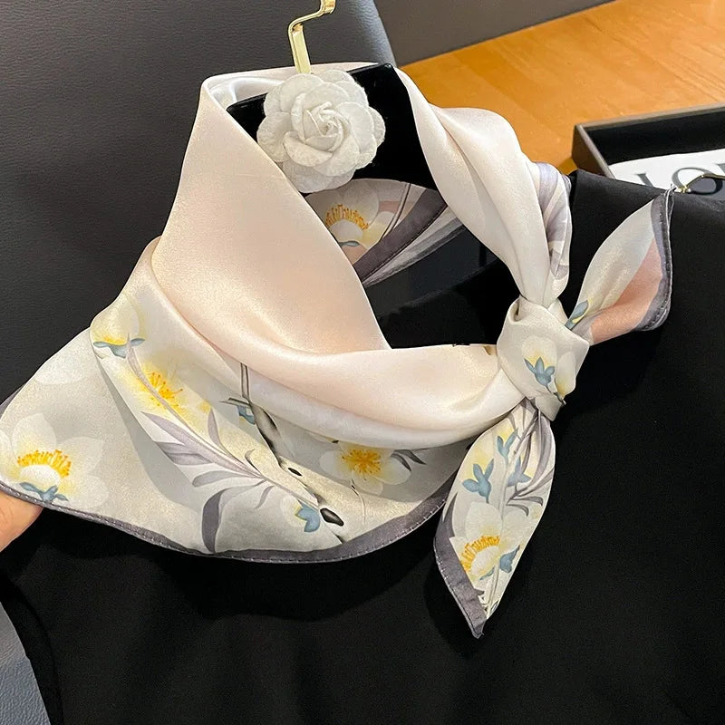 100% Real Silk Scarf Women Square Scarves Bandana