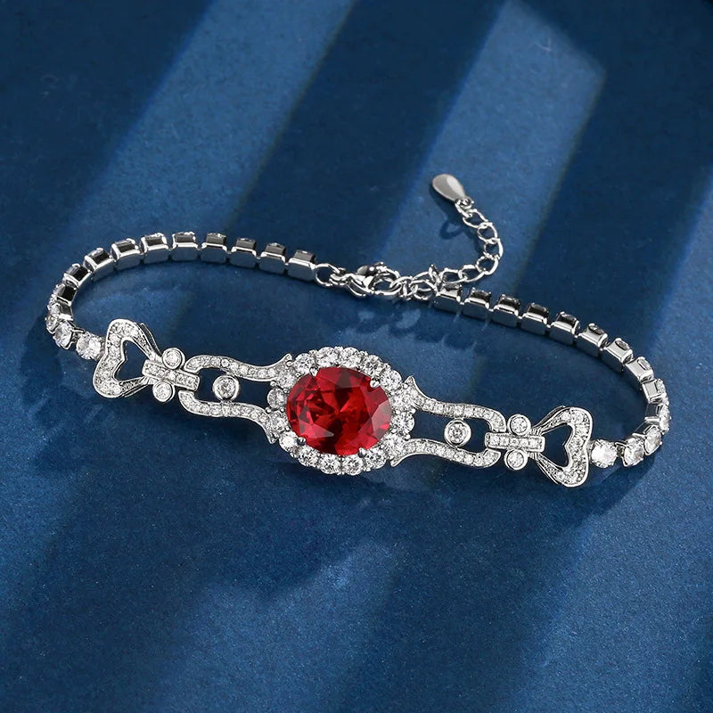 Adjustable Bracelet Colorful Oval Cubic Zirconia Vintage Style