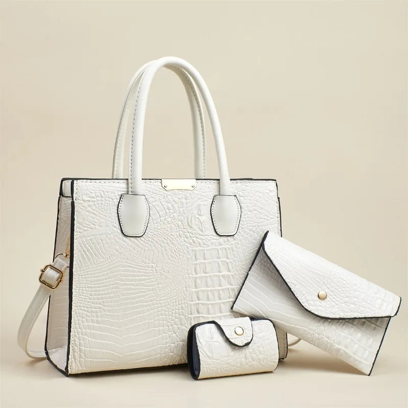 Crocodile Pattern Leather Handbag Fashion Messenger Bag