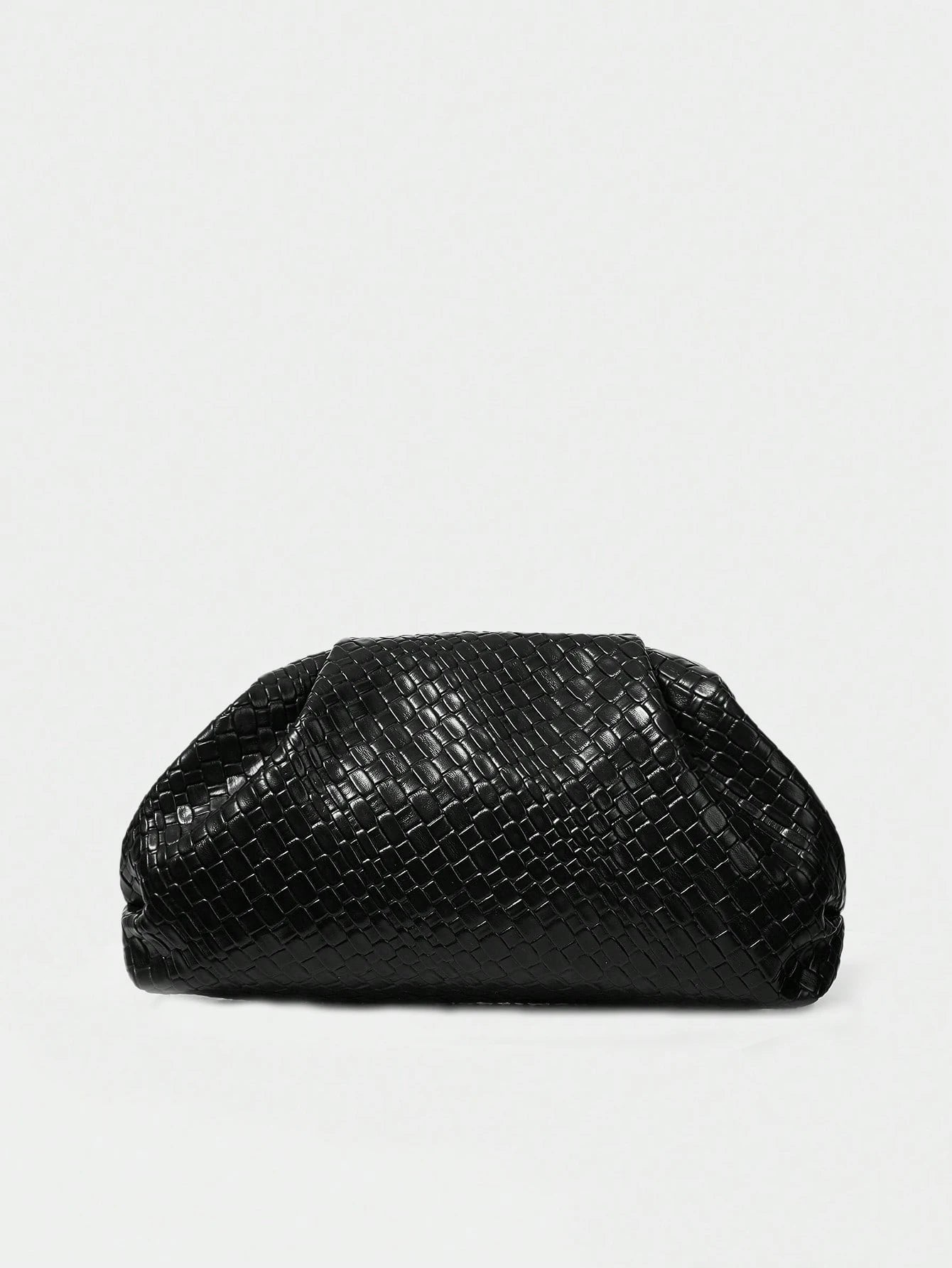 High end retro solid color woven embossed handbag large capacity cloud bag
