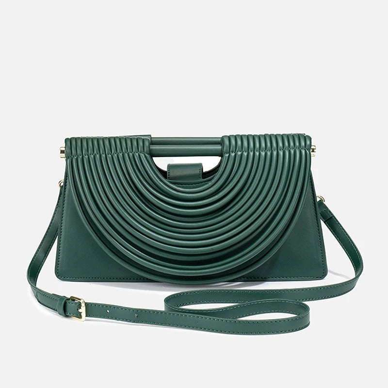 Luxury Design Handwoven Leather Evening Clutch Bag