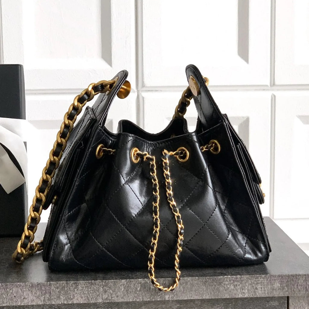 Luxury Handbag Design Grained Genuine Leather Shoulder Bag