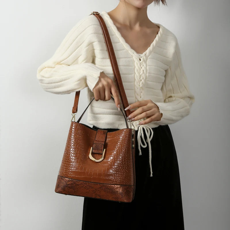 Soft Leather Bags Luxury Design High Quality Crocodile Pattern Bag