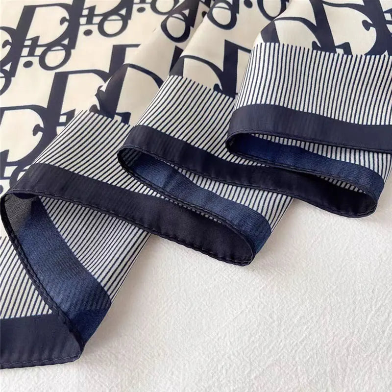Silk Imitation Scarf Vintage Fashionable Versatile Print Hair Band Shawl Wraps