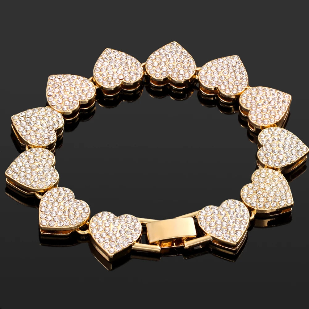 Iced Out Pink Crystal Bracelet Jewelry