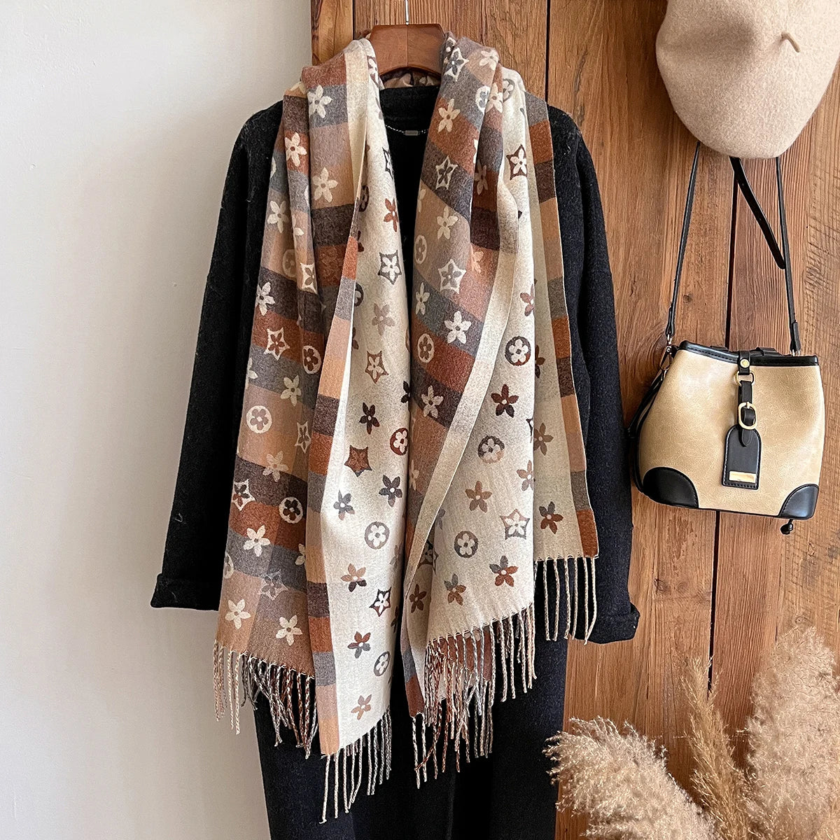National Style Cashmere Scarf Winter Women Pashmina Shawls Warm Blanket Wraps