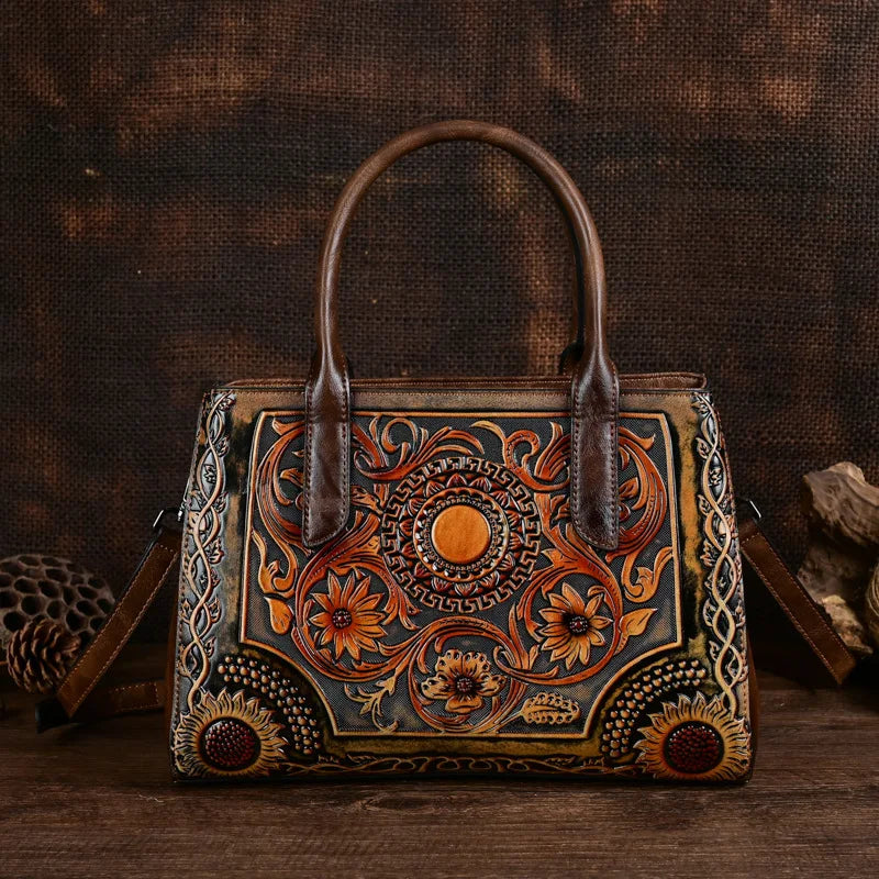Vintage Embossed Women's Bag Shoulder Crossbody Handbag