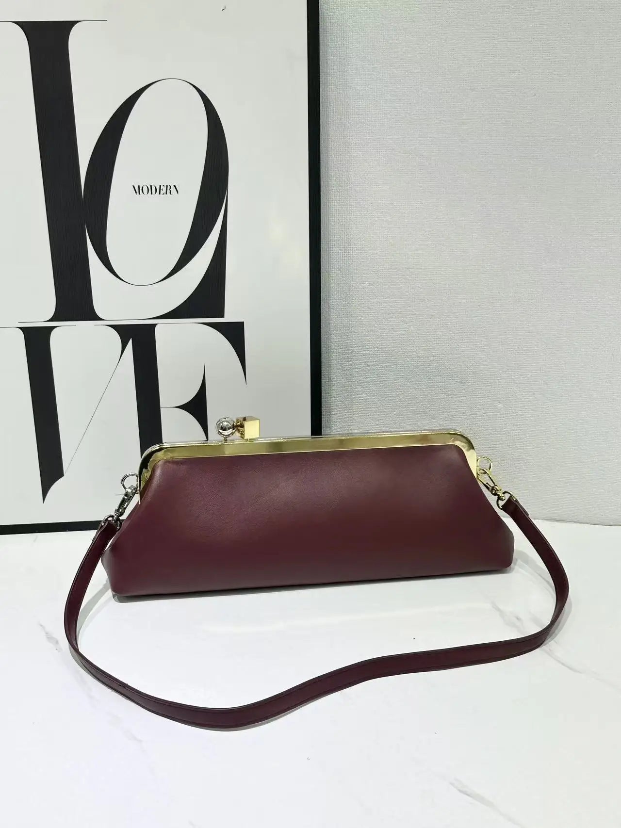 Fashionable Baguette Bag Long Clutch Bags with Removable Strap Luxury Design