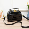 Two Layers Tote Bags Alligator Patent Leather Handbag
