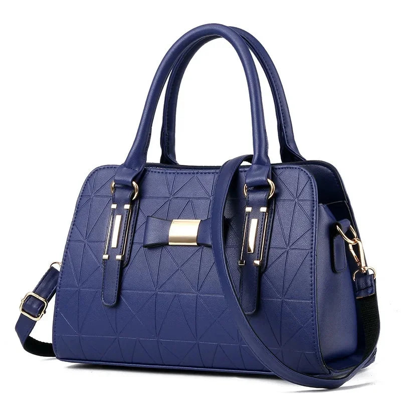 Large Capacity Floral Embossed Butterfly Knot Shoulder Bag