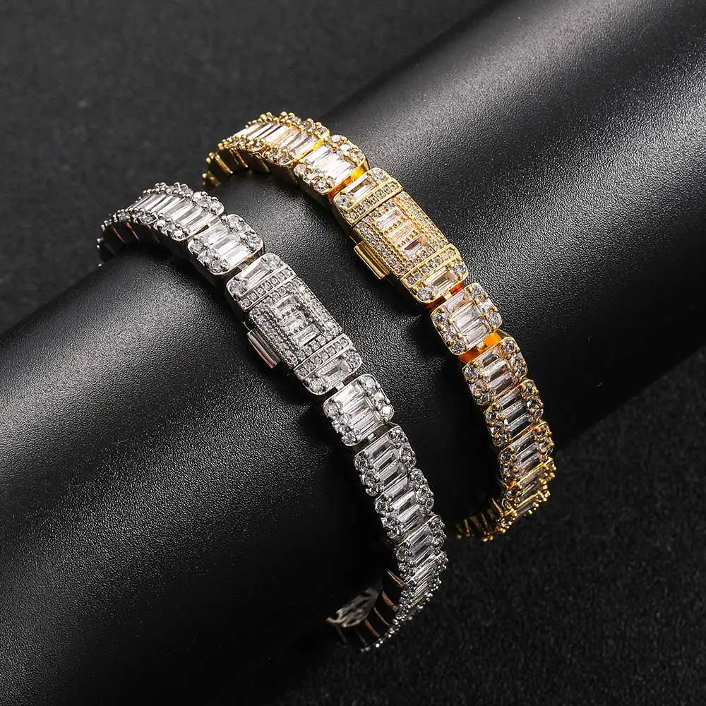 8mm Cluster Tennis Bracelet Mixed Inset Cubic Zirconia