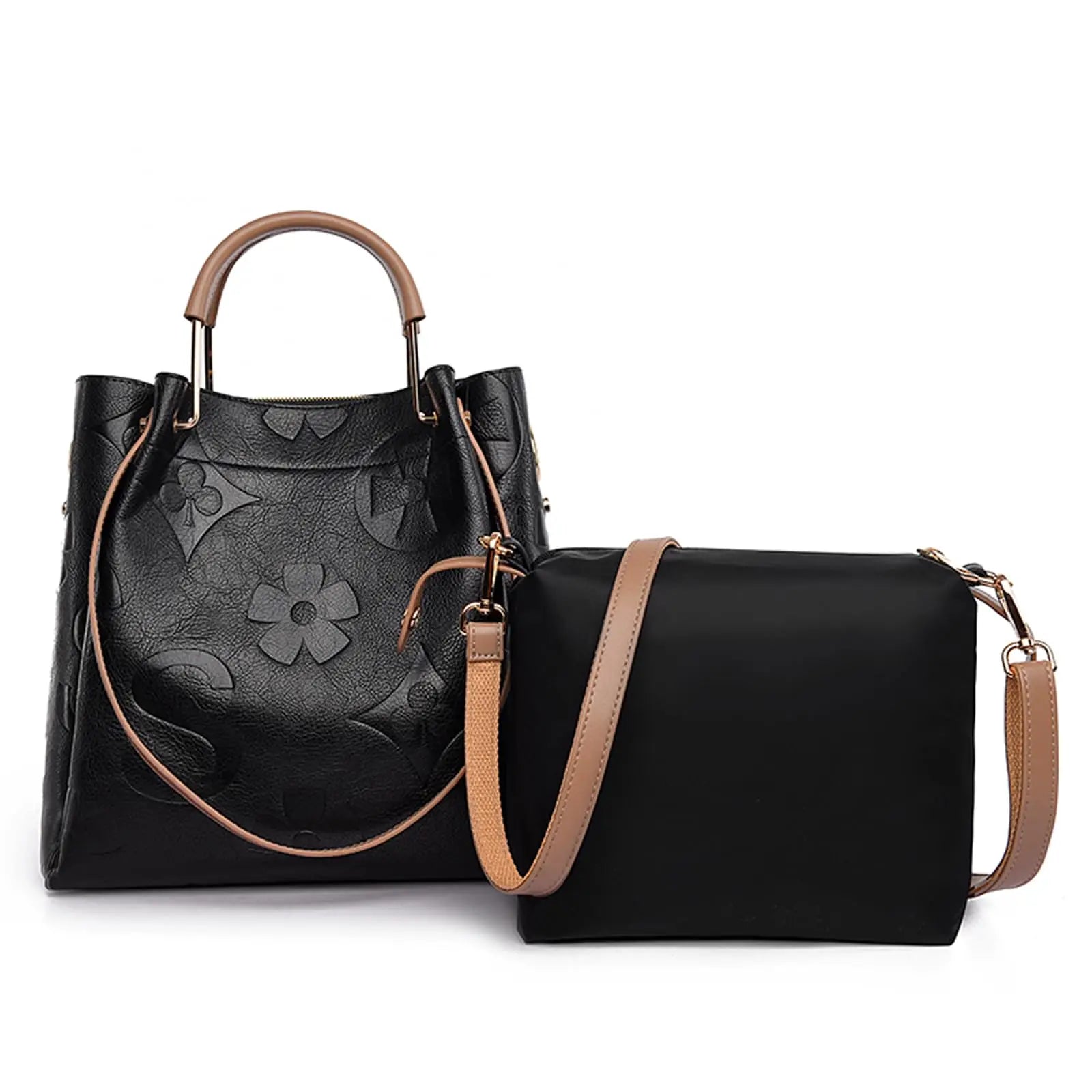 Floral Handbags Purses Women Tote Bag Embossed Leather Top Handle Handbag